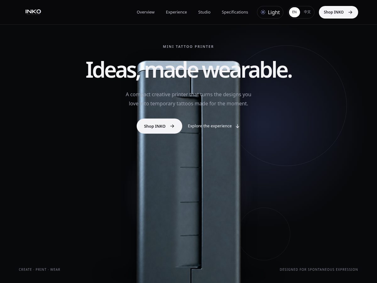 Landing-page snapshot of inkogo.com