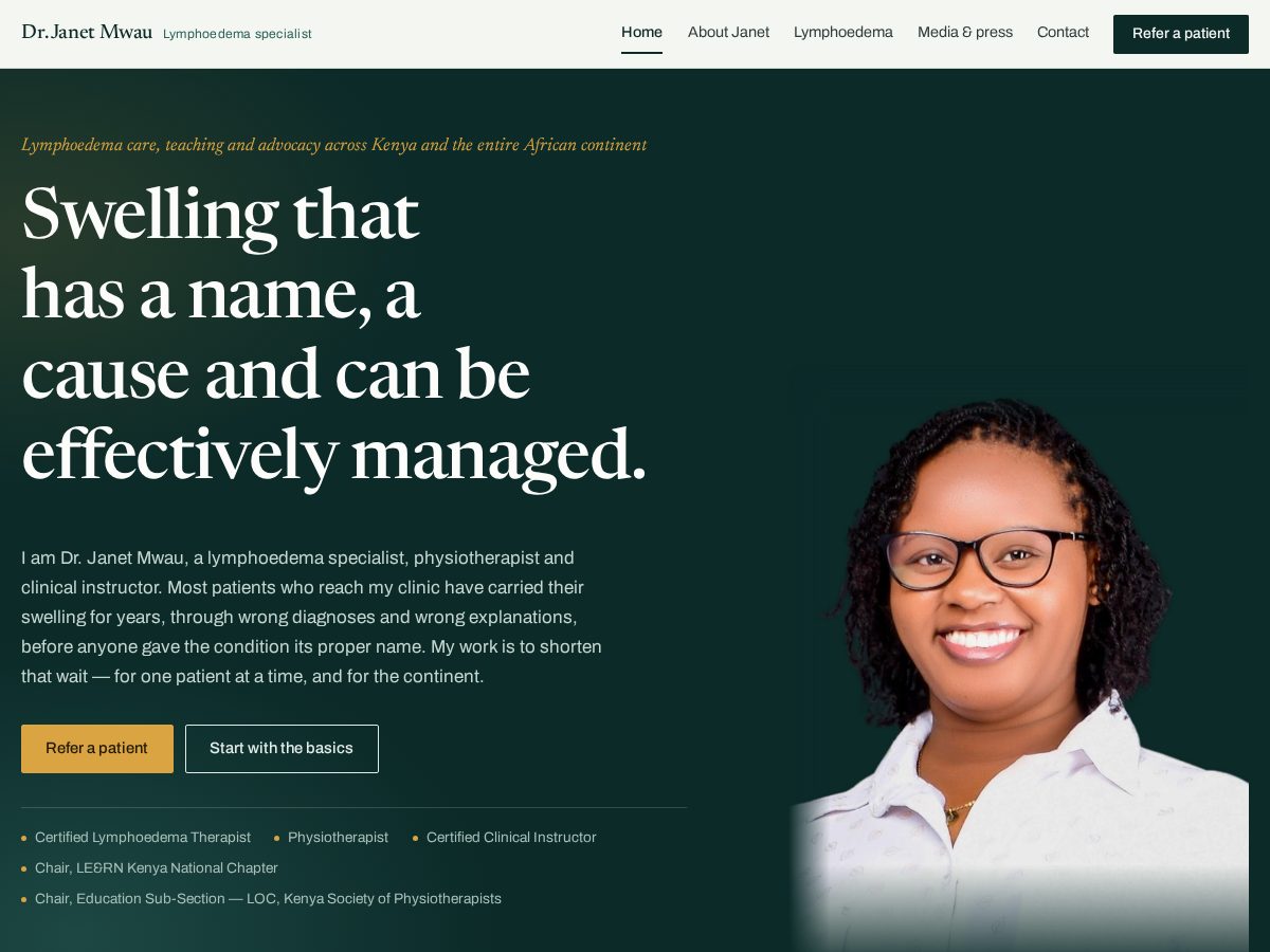 Landing-page snapshot of janetmwau.com