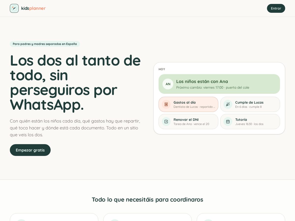 Landing-page snapshot of kidsplanner.app