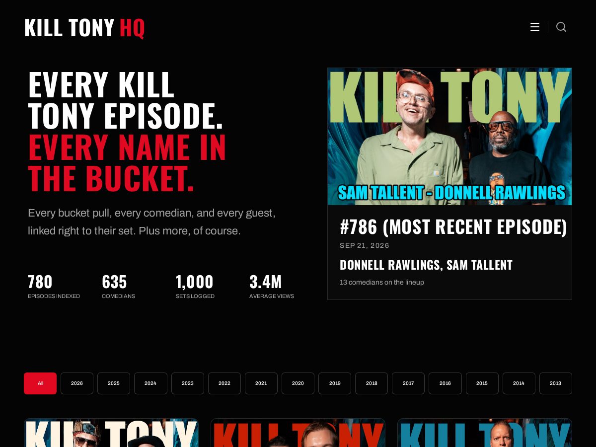Landing-page snapshot of killtonyhq.com