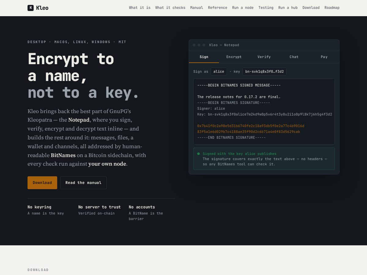 Landing-page snapshot of kleoapp.xyz