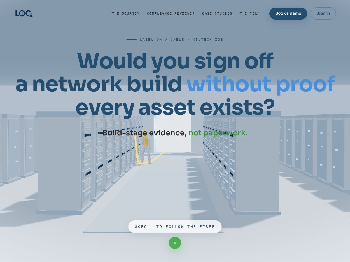 Landing-page snapshot of labelonacable.com