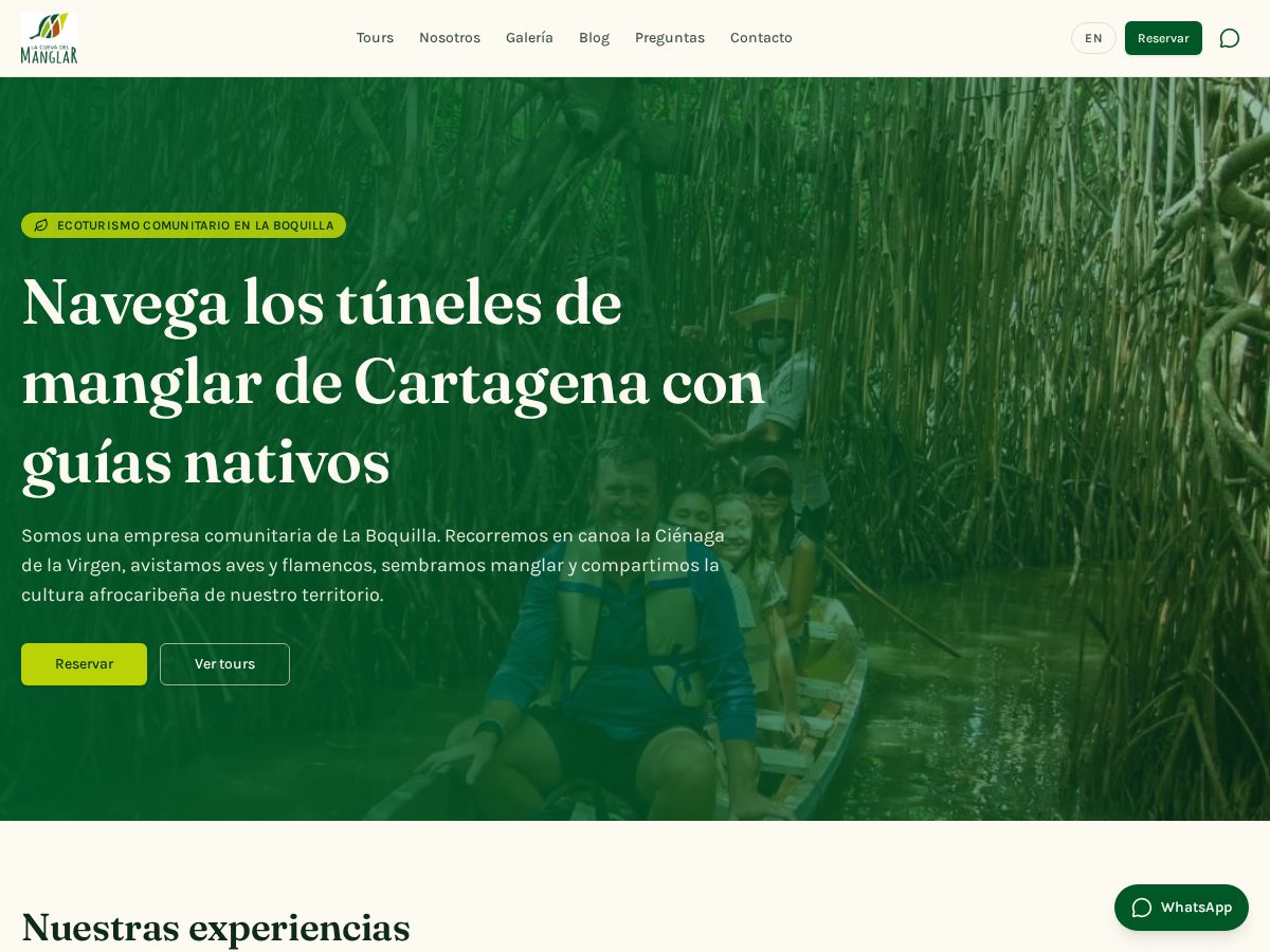 Landing-page snapshot of lacuevadelmanglar.com