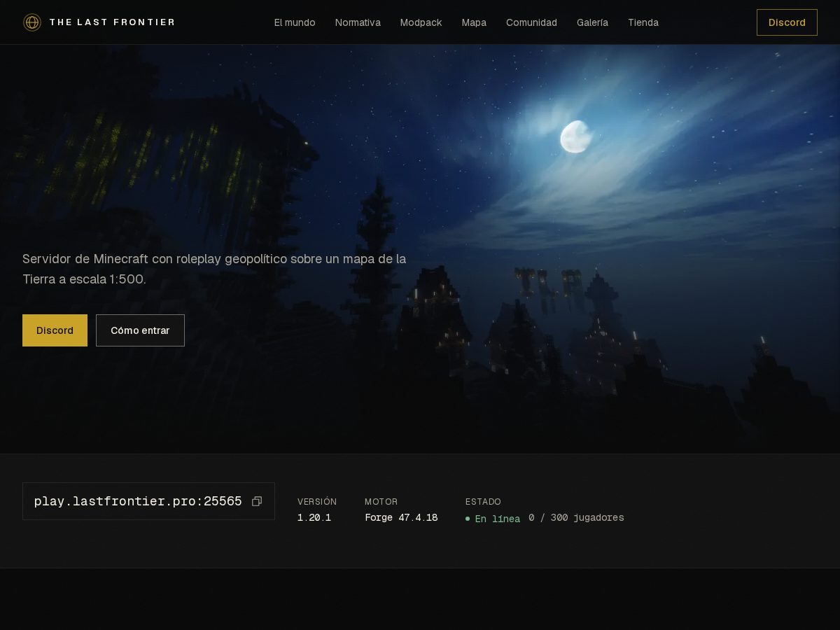 Landing-page snapshot of lastfrontier.pro