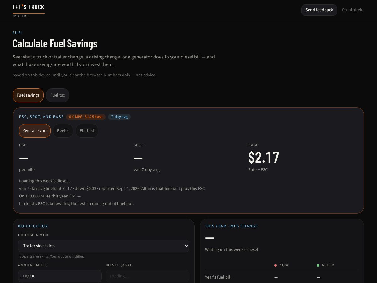 Landing-page snapshot of letstruckdriveline.com