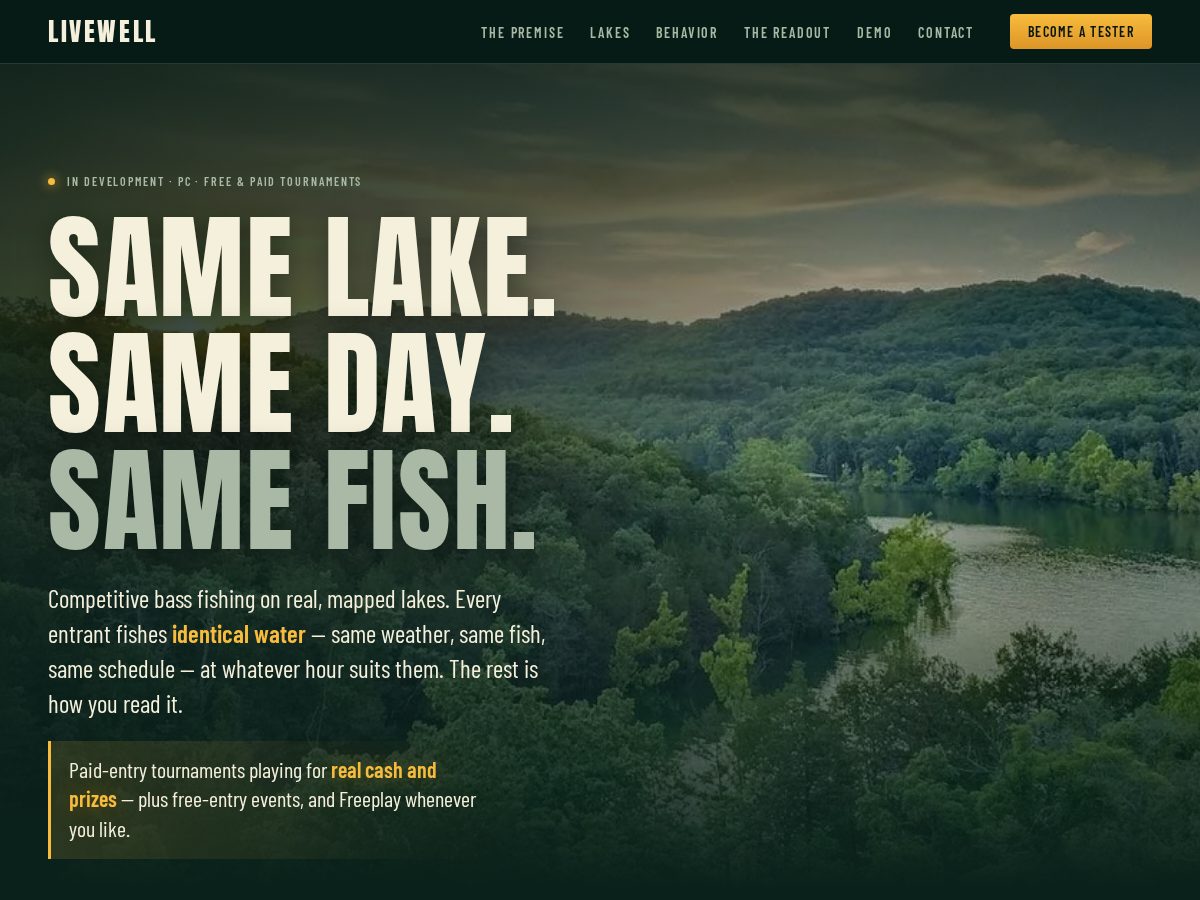 Landing-page snapshot of livewellgame.net