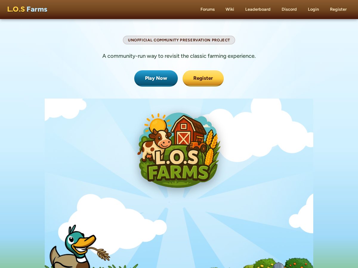 Landing-page snapshot of losfarms.xyz