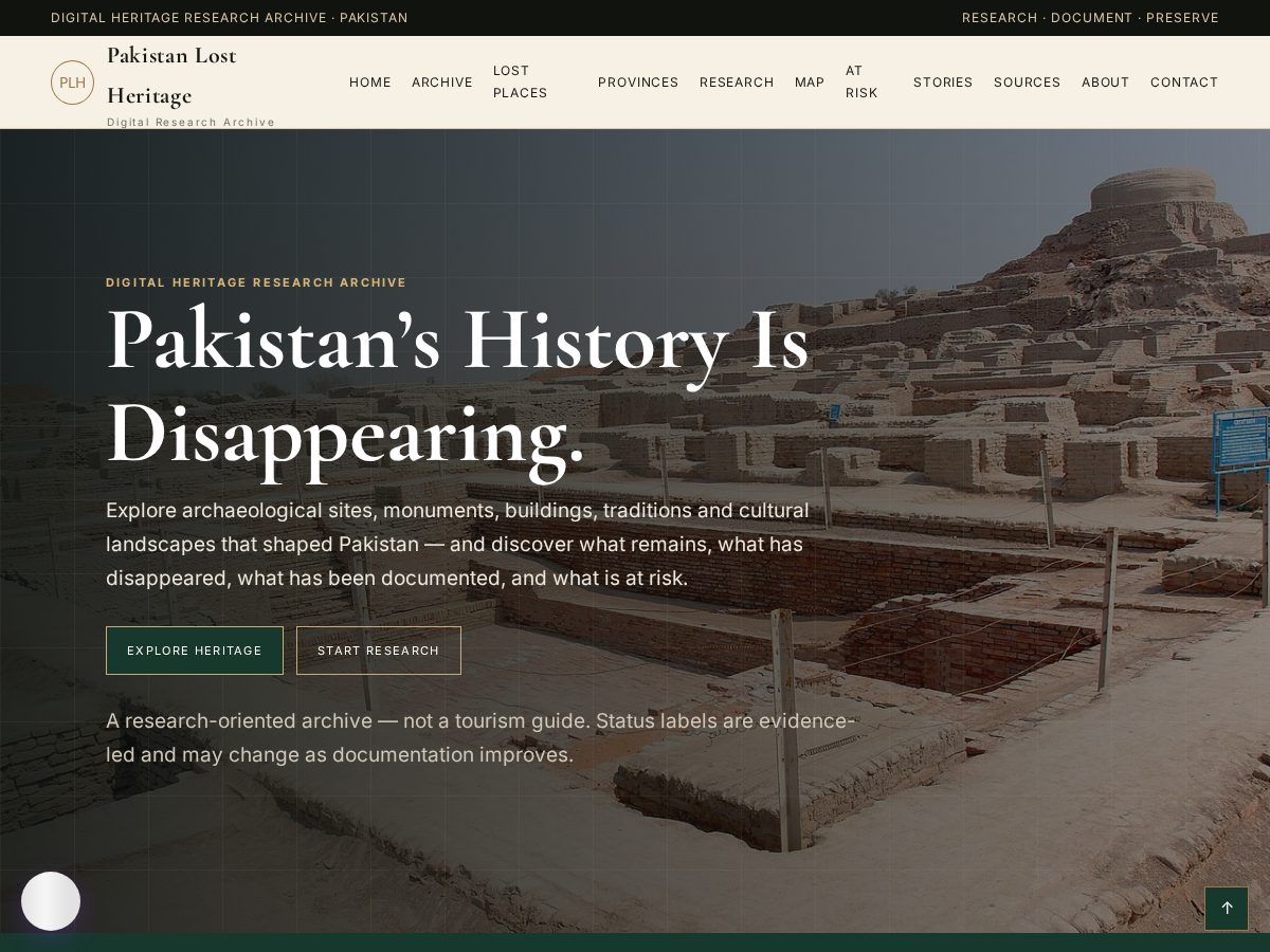 Landing-page snapshot of lostheritage.store