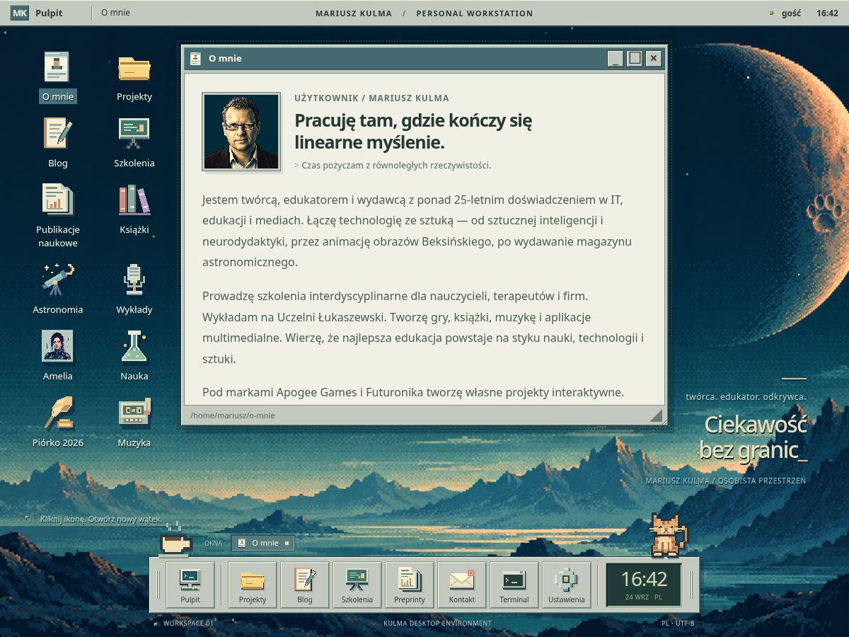 Landing-page snapshot of mariuszkulma.com