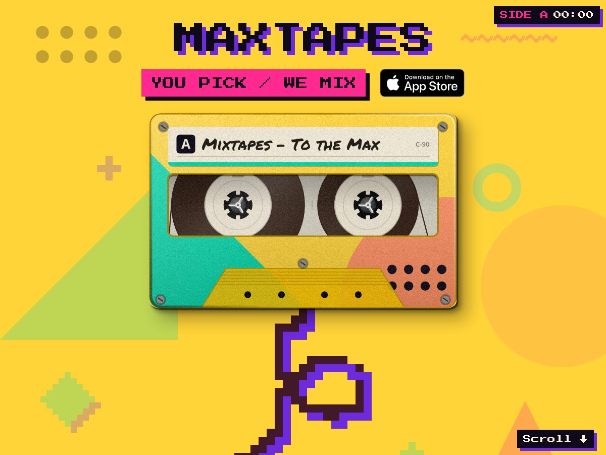 Landing-page snapshot of maxtapes.app