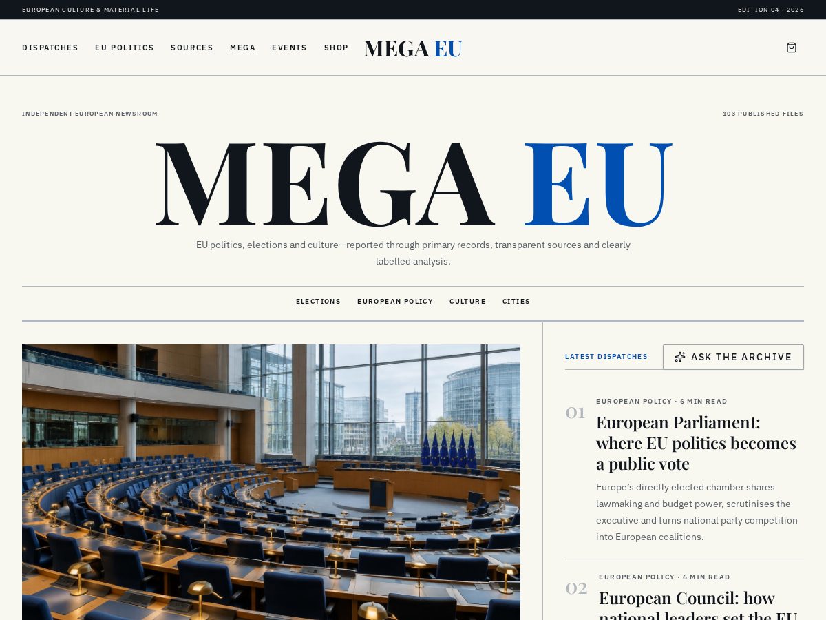Landing-page snapshot of megaeushop.com