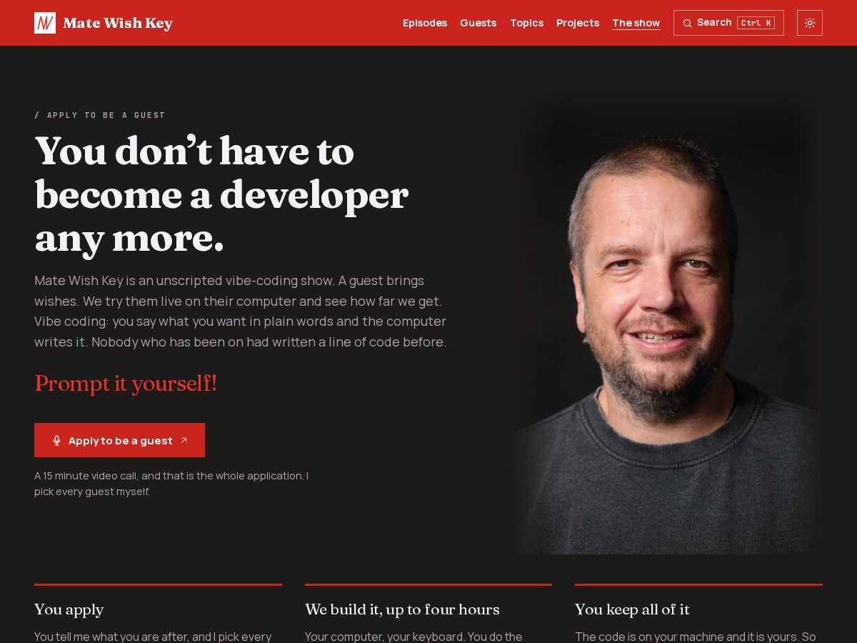 Landing-page snapshot of mwk.show