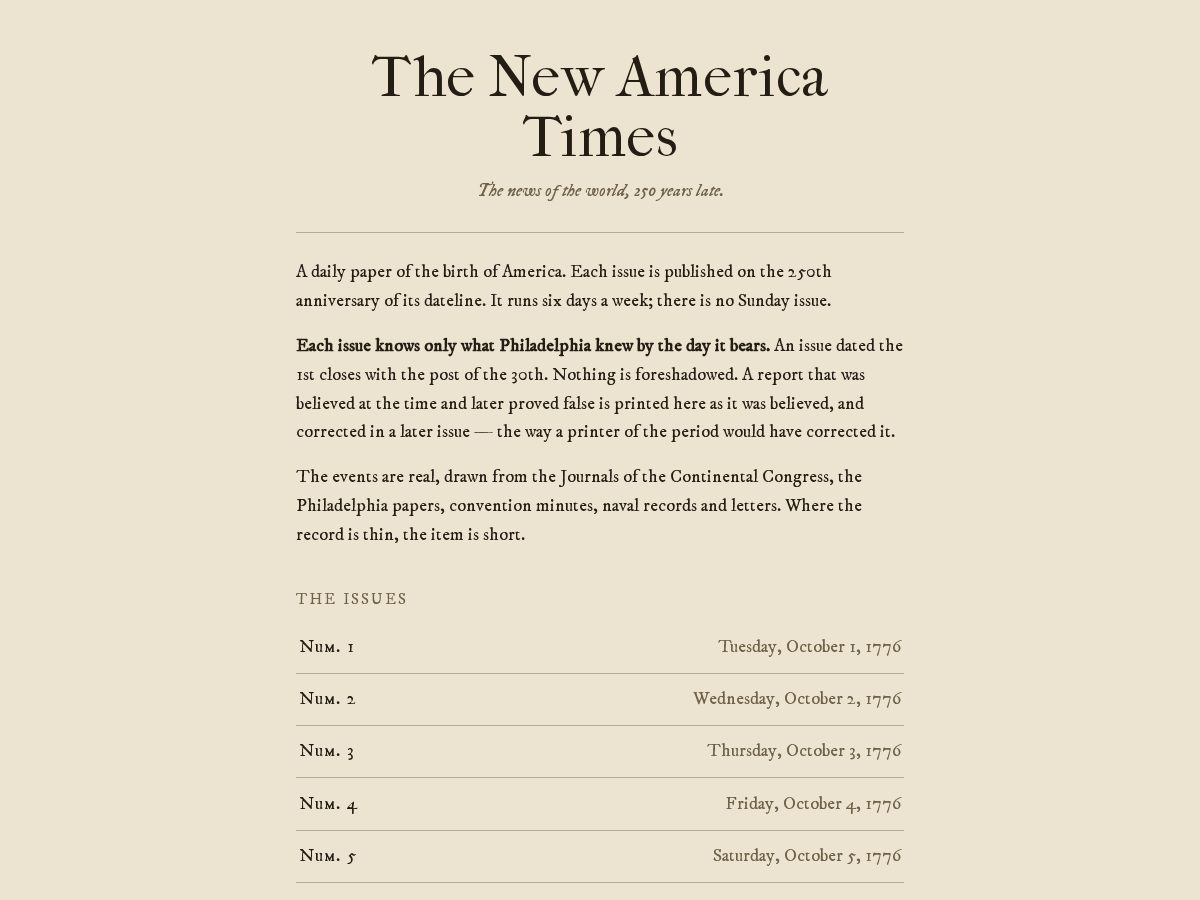 Landing-page snapshot of newamericatimes.news