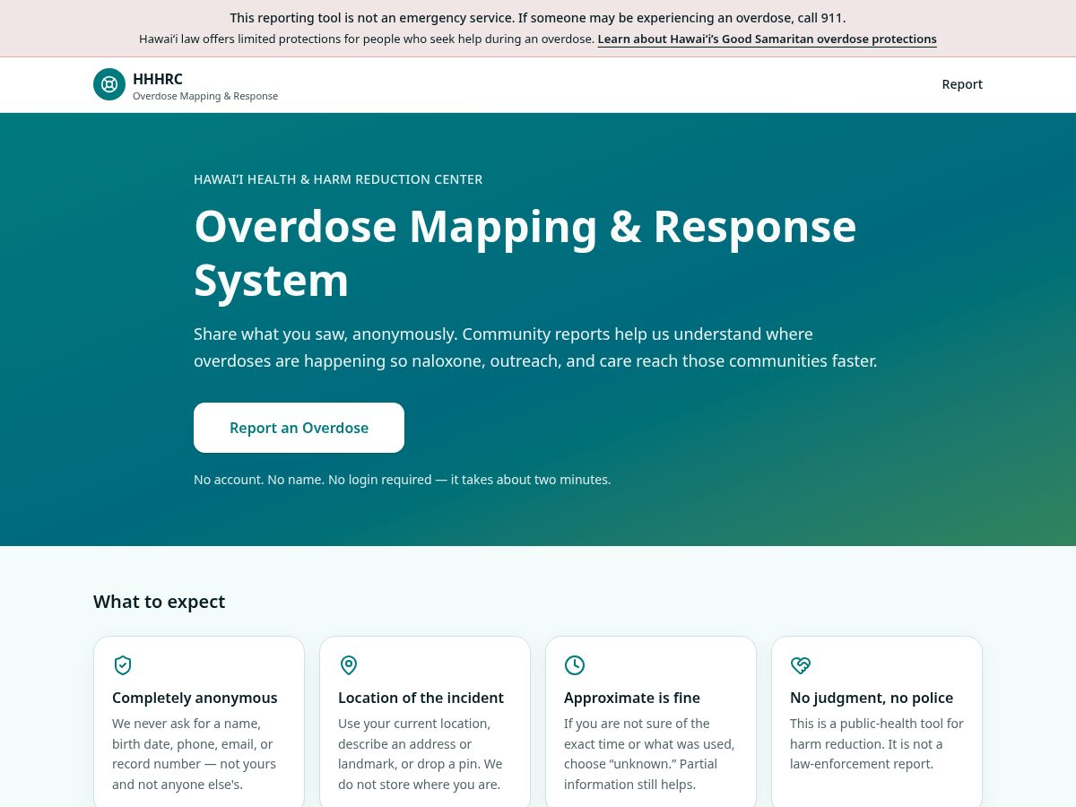 Landing-page snapshot of od-report.org