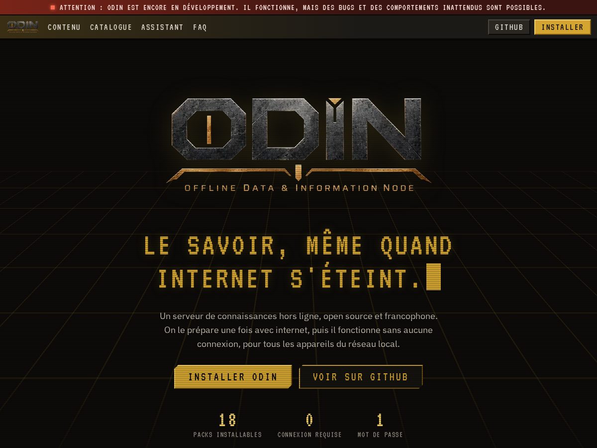 Landing-page snapshot of odin-node.com