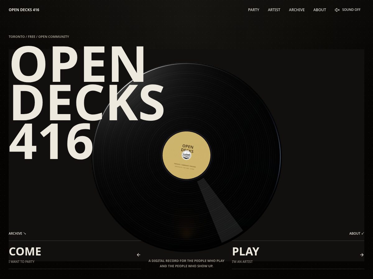 Landing-page snapshot of opendecks416.com