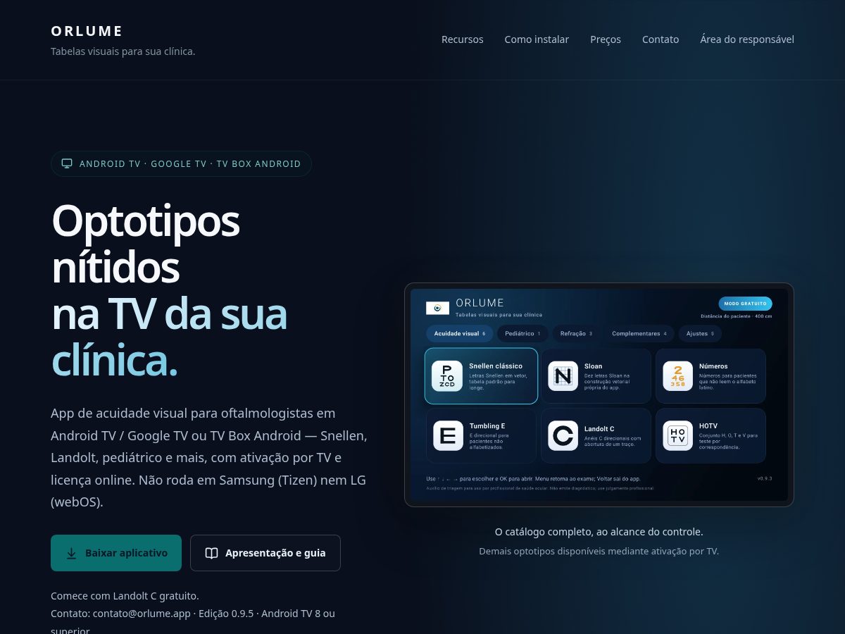 Landing-page snapshot of orlume.app