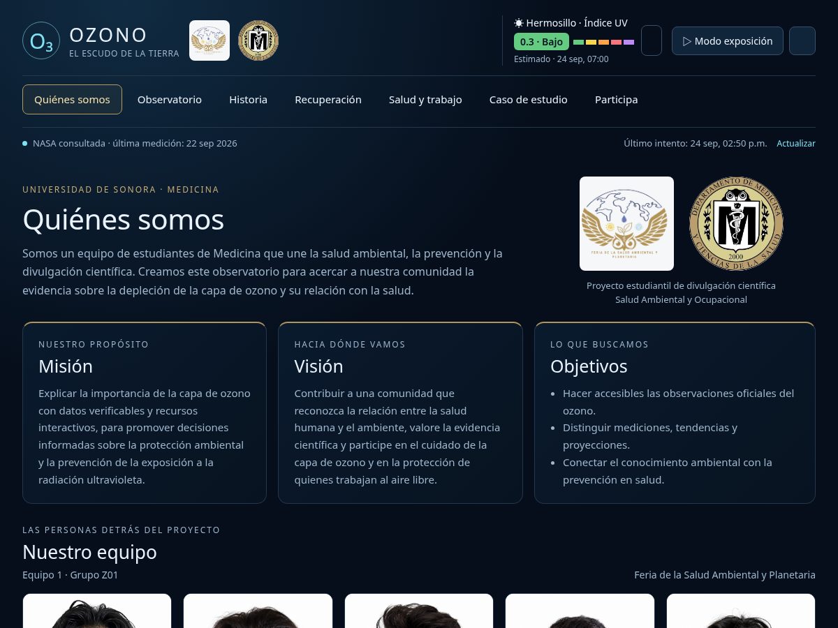 Landing-page snapshot of ozonelayerunison.site