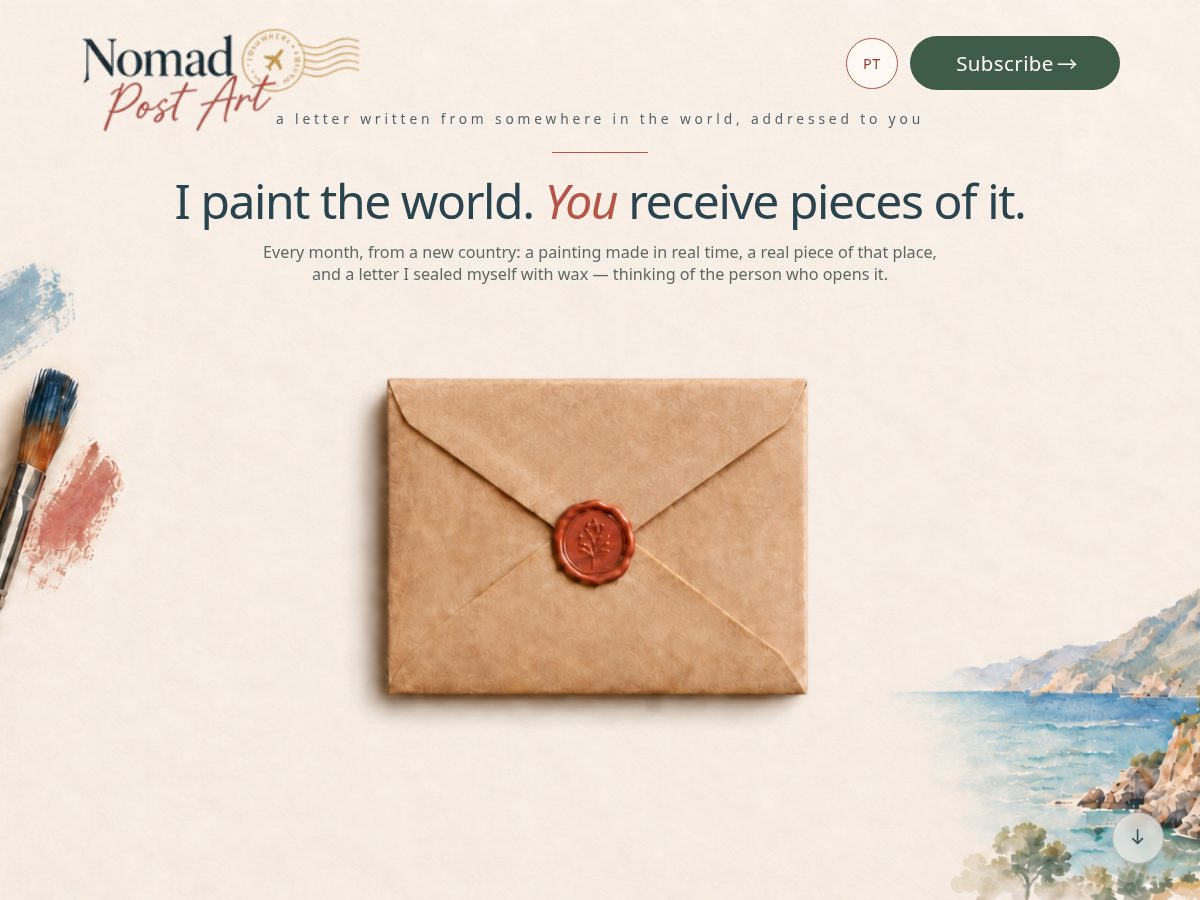 Landing-page snapshot of palomakaiperart.com