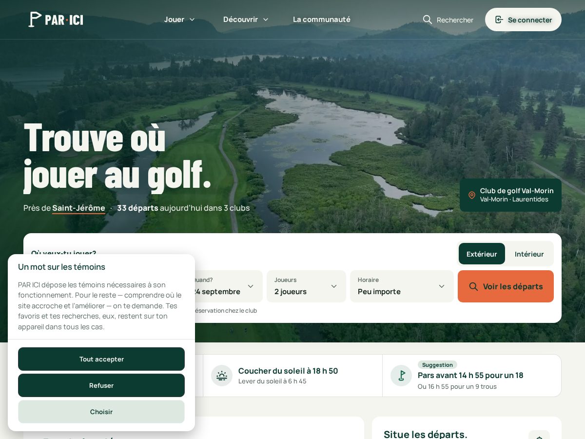 Landing-page snapshot of paricigolf.com