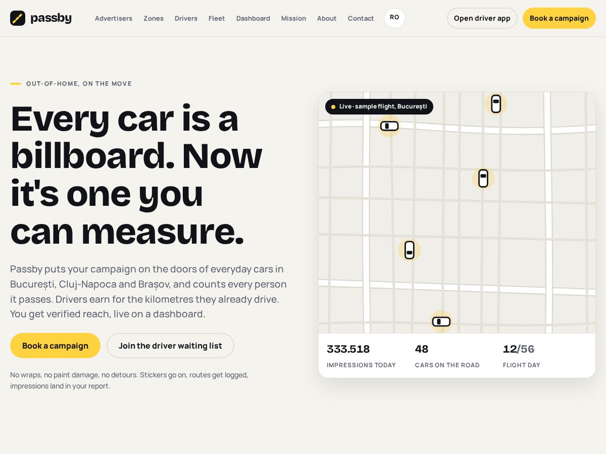 Landing-page snapshot of passby.world
