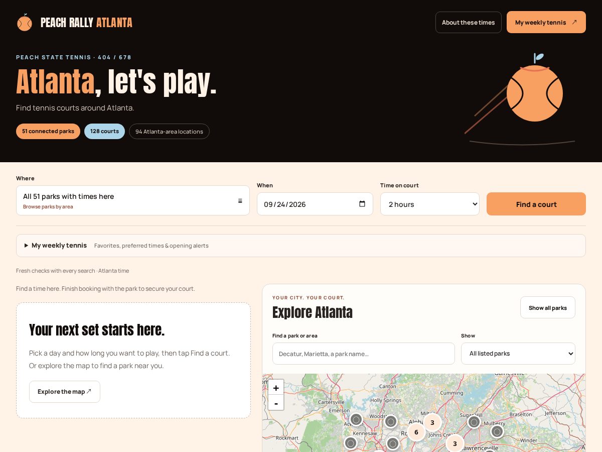 Landing-page snapshot of peachrally.com