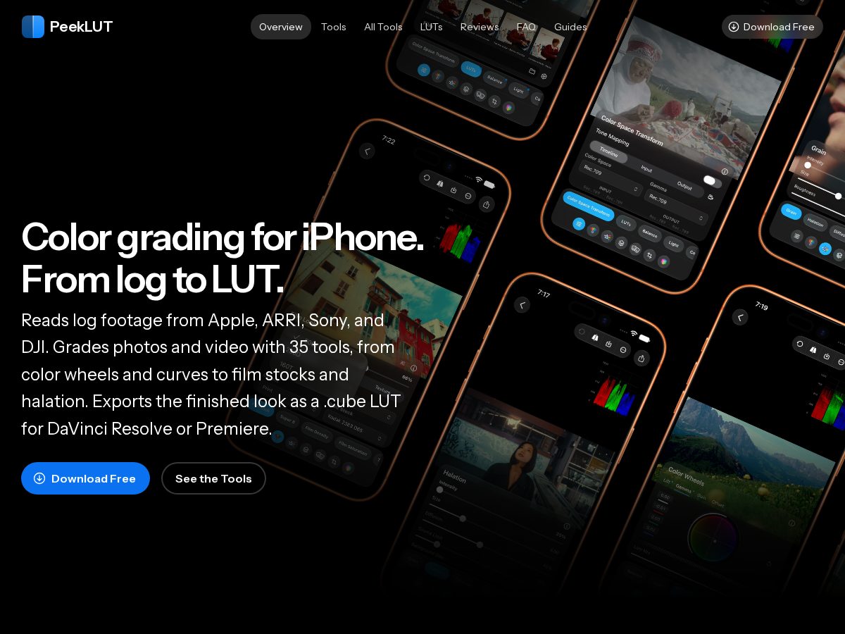 Landing-page snapshot of peeklut.app