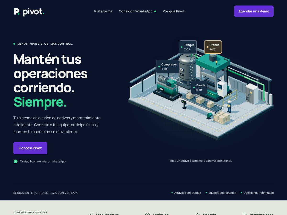 Landing-page snapshot of pivotplant.com