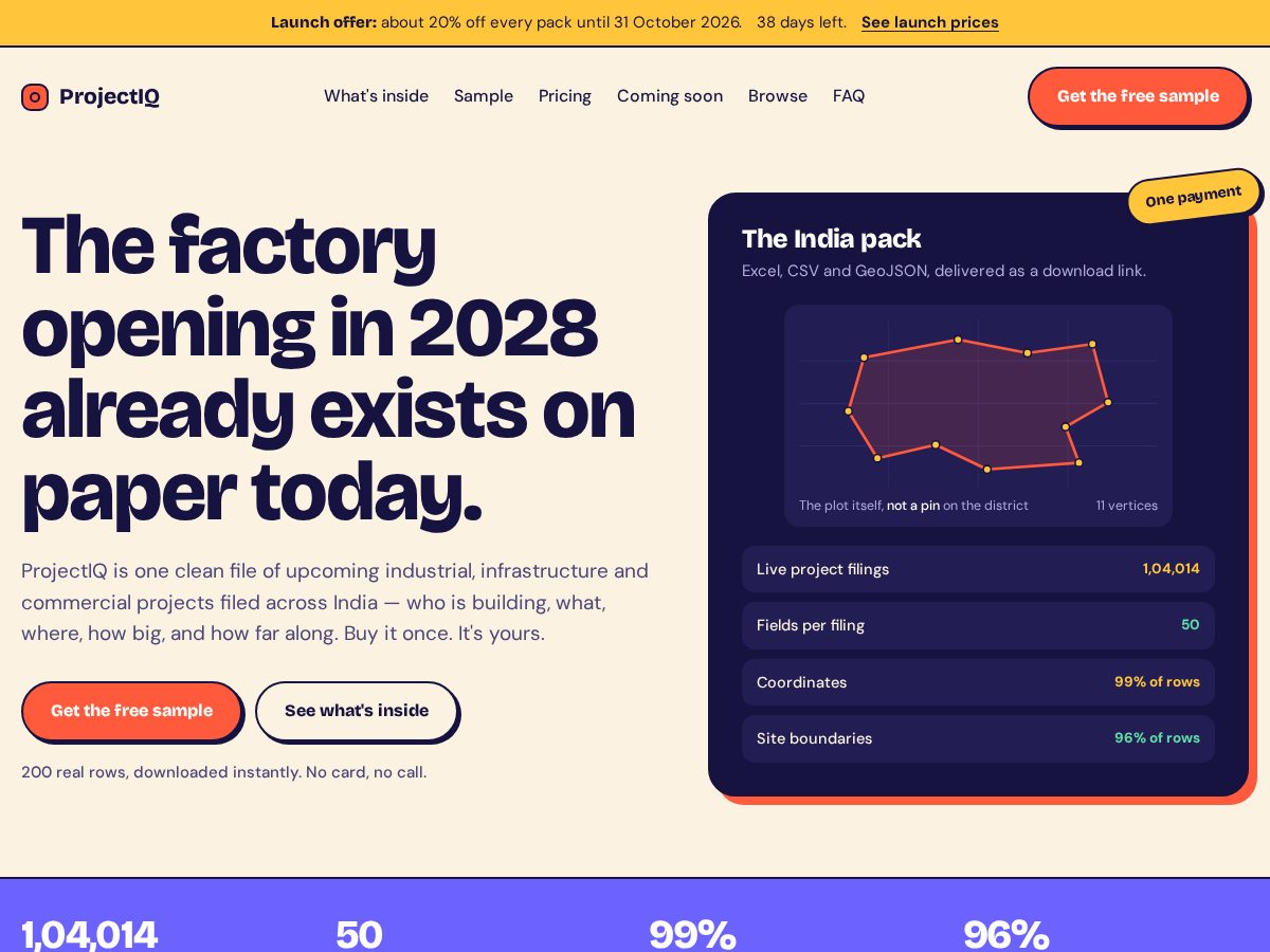 Landing-page snapshot of projectiq.club