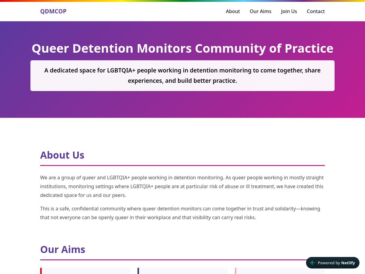 Landing-page snapshot of qdmcop.org