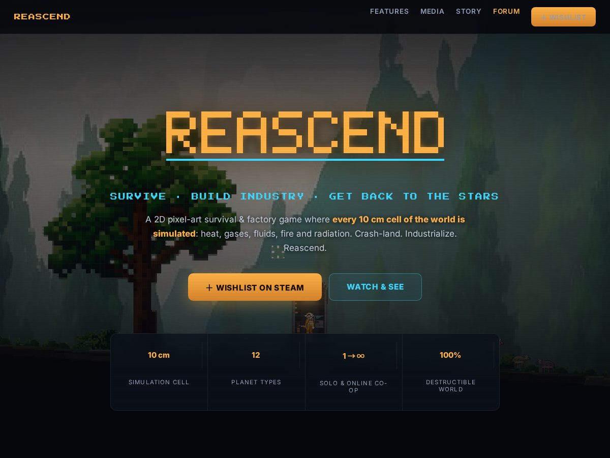 Landing-page snapshot of reascend.space