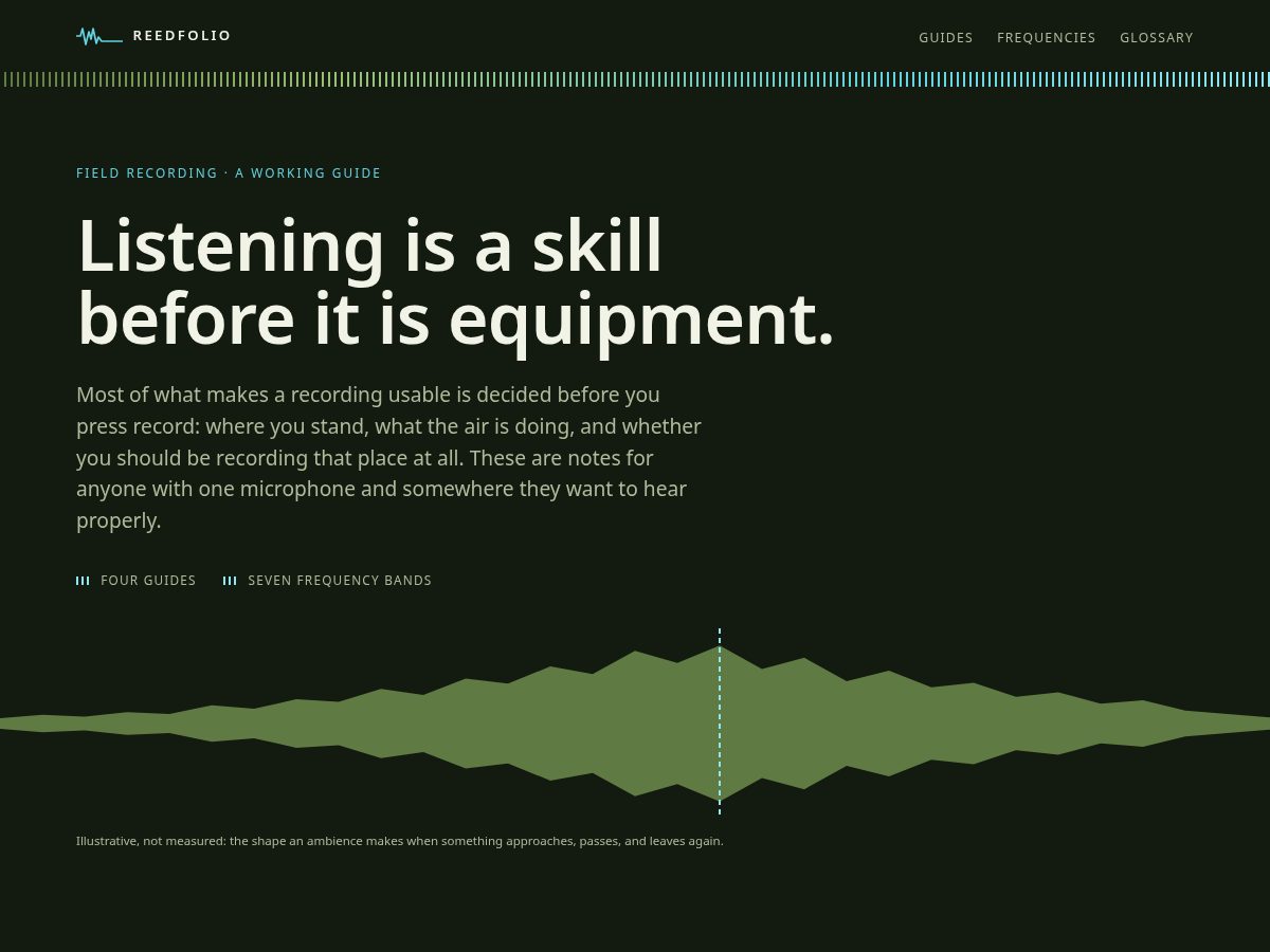 Landing-page snapshot of reedfolio.site