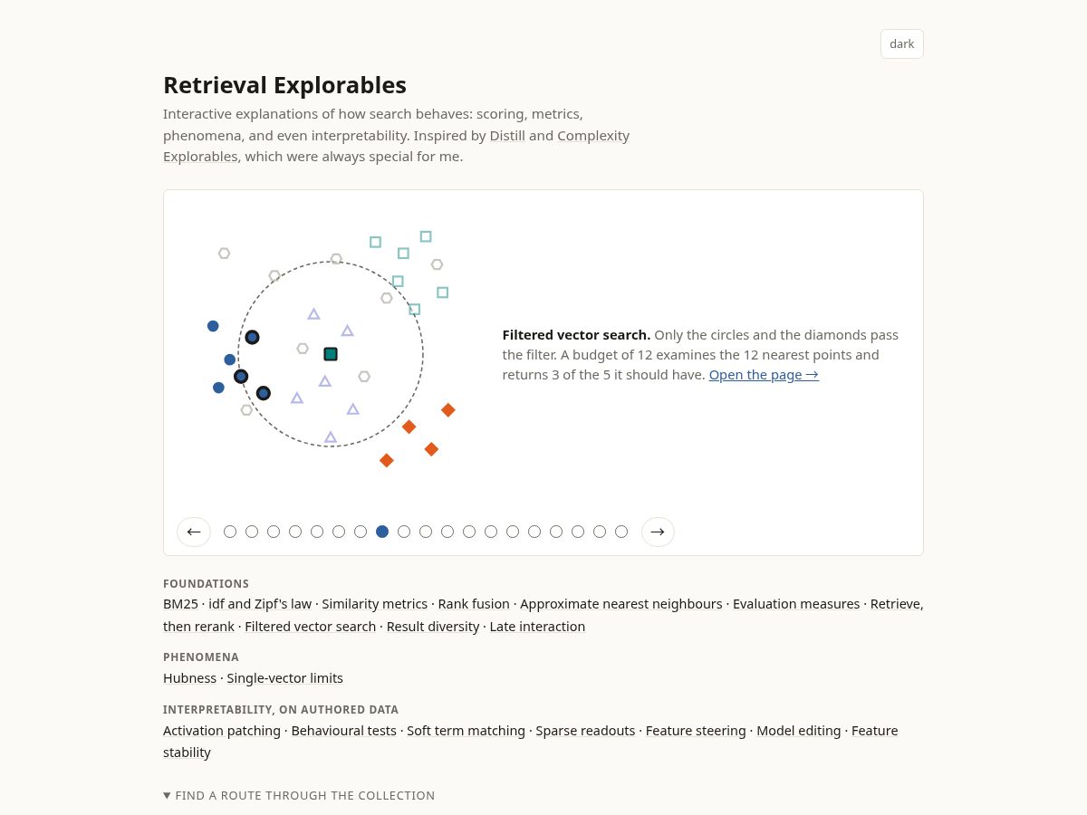Landing-page snapshot of retrieval-explorables.com
