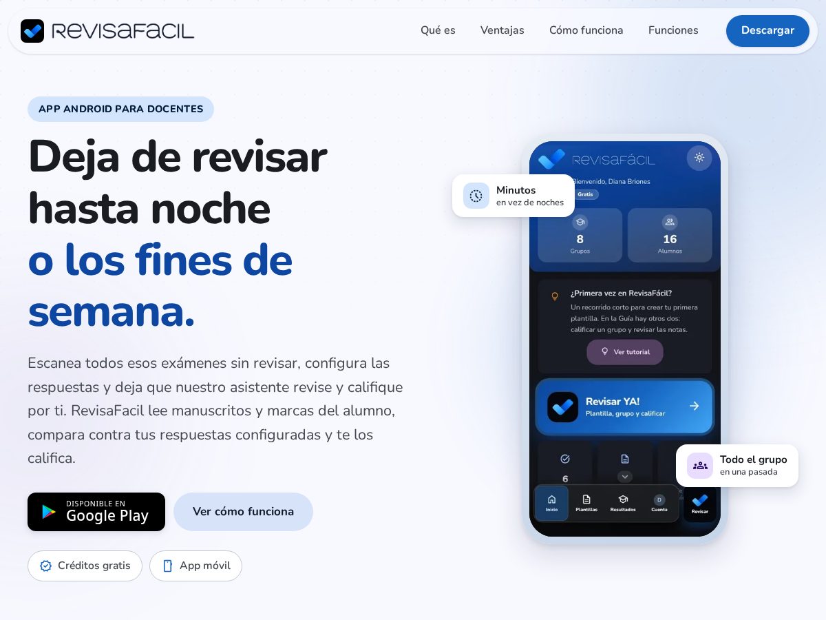 Landing-page snapshot of revisafacil.app