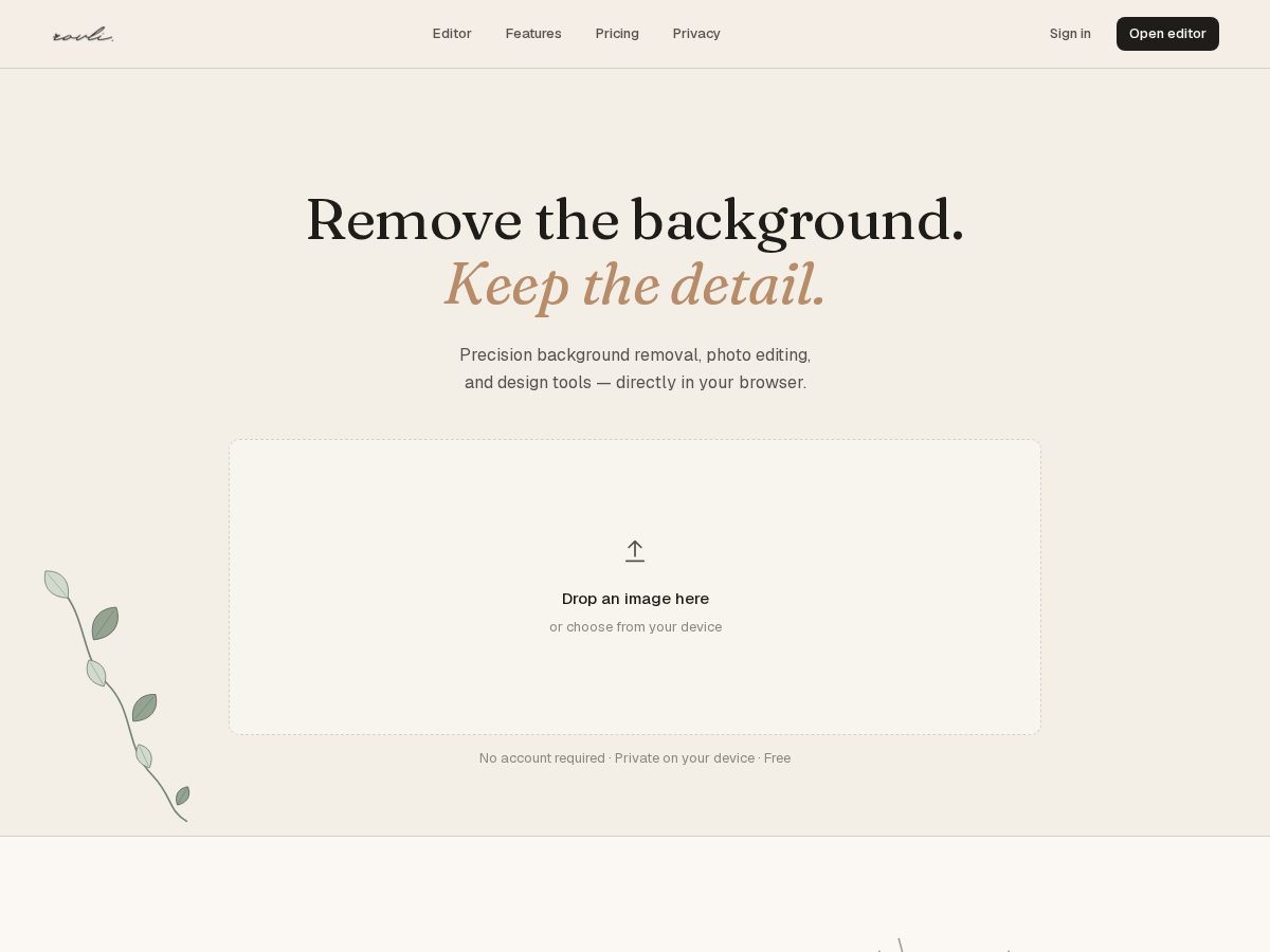 Landing-page snapshot of rovli.org