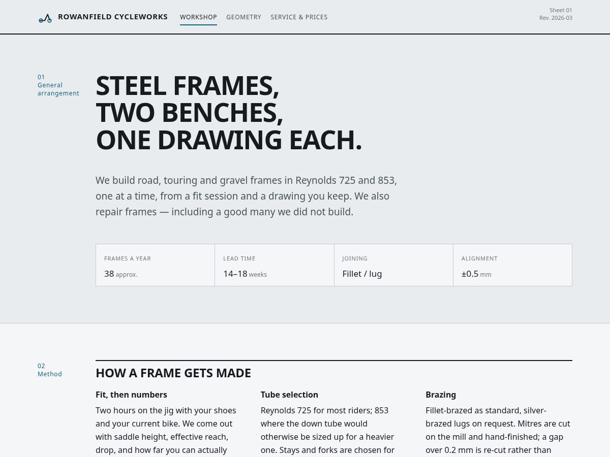 Landing-page snapshot of rowanfield.space