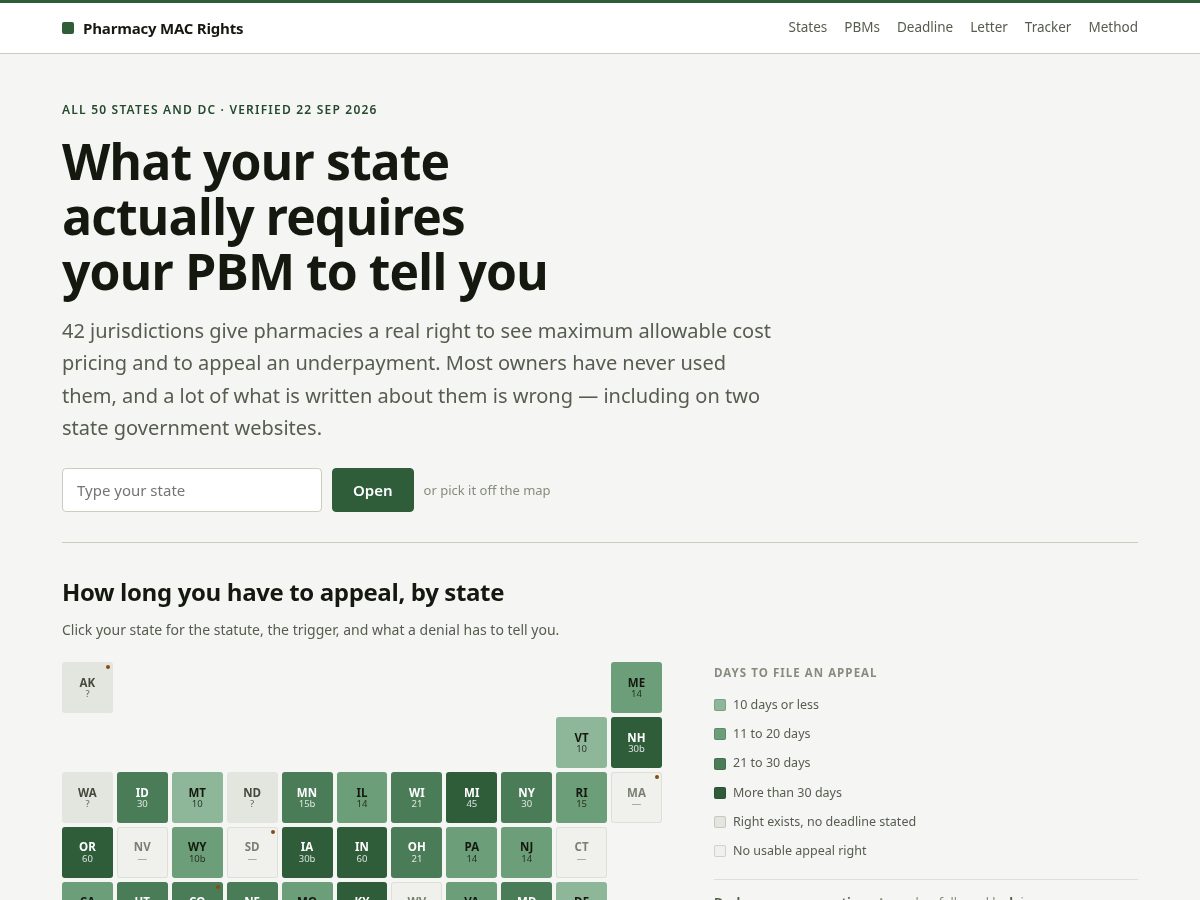 Landing-page snapshot of rxmacrights.com