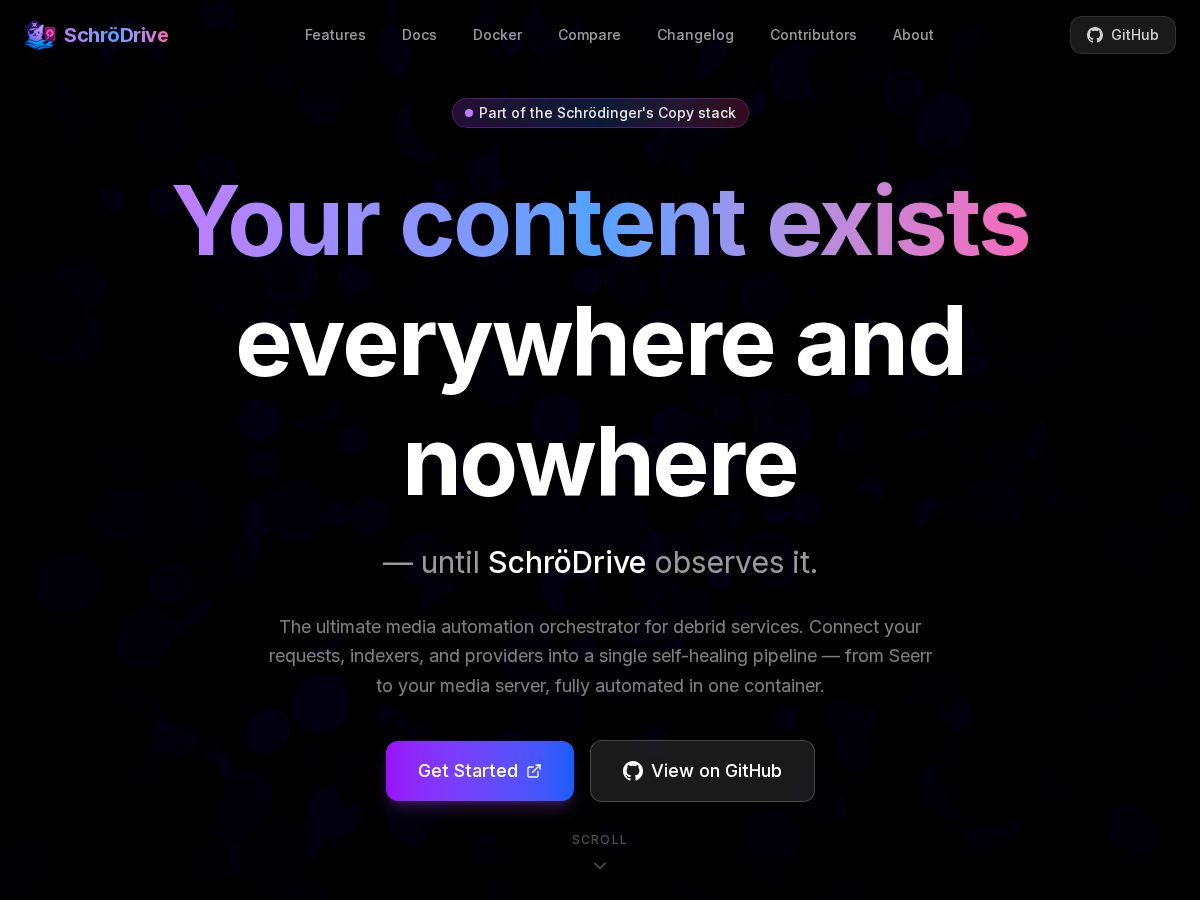 Landing-page snapshot of schrodrive.org