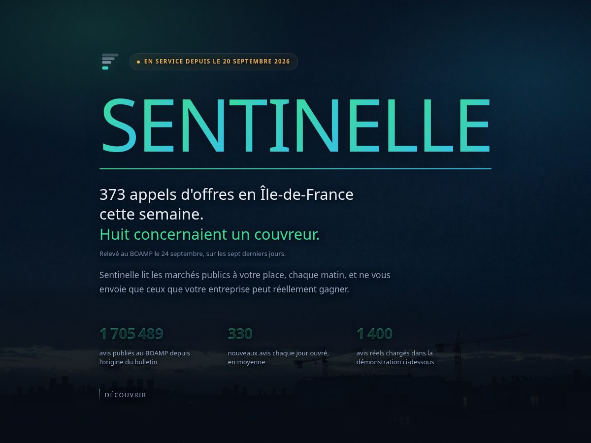 Landing-page snapshot of sentinellemarches.com