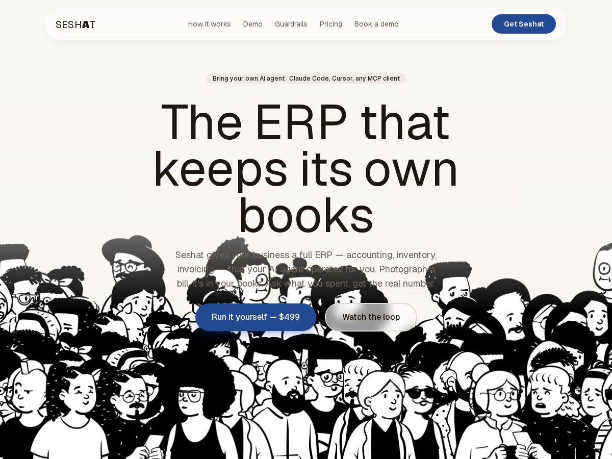 Landing-page snapshot of seshat.fun