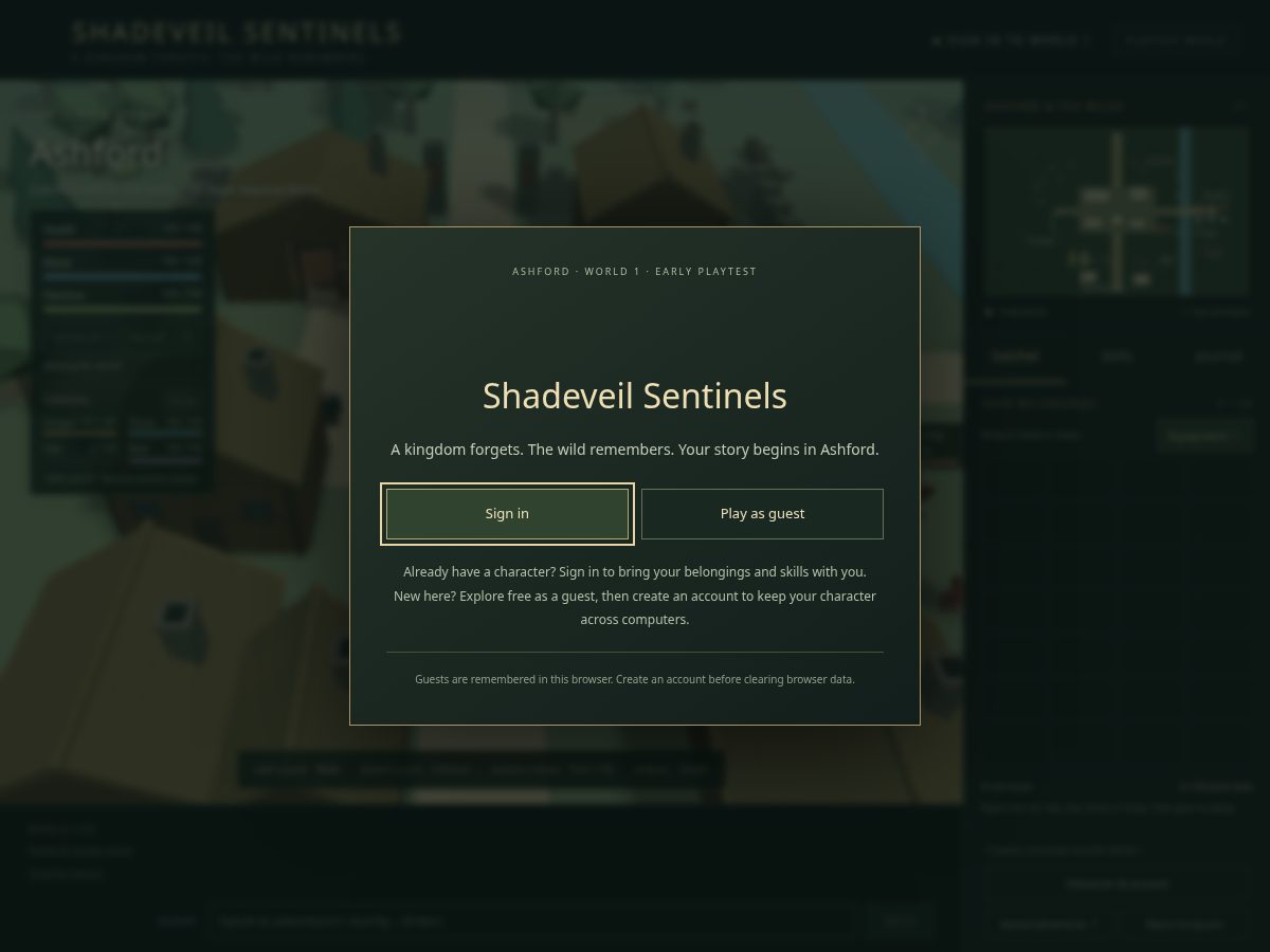 Landing-page snapshot of shadeveilsentinels.com