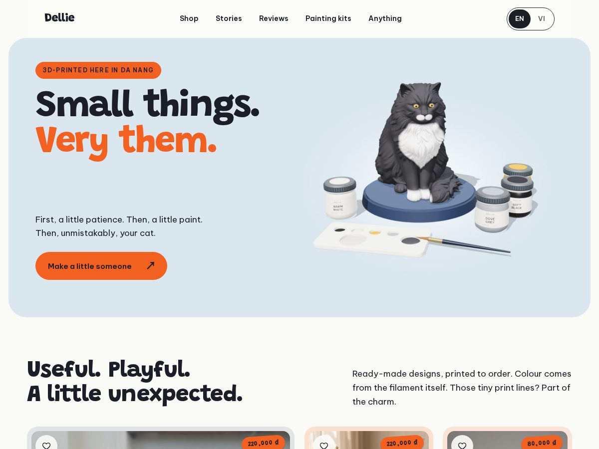 Landing-page snapshot of shopdellie.com