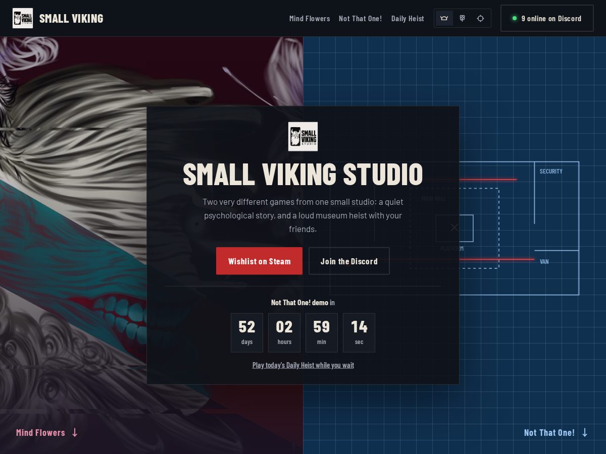 Landing-page snapshot of smallvikingstudio.com