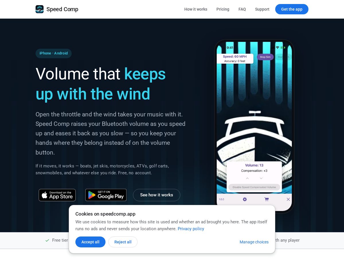 Landing-page snapshot of speedcomp.app