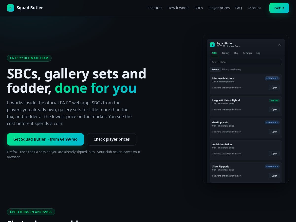 Landing-page snapshot of squadbutler.com