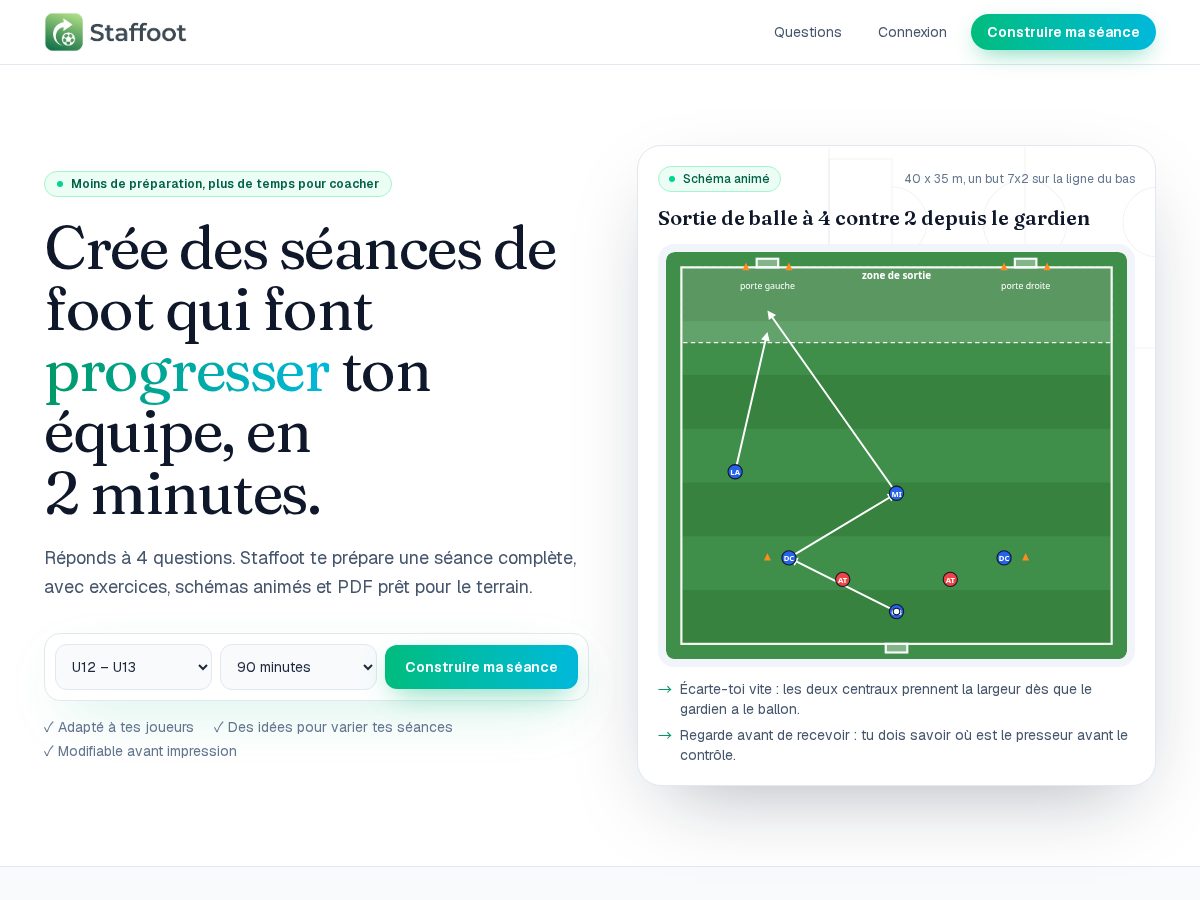 Landing-page snapshot of staffoot.app