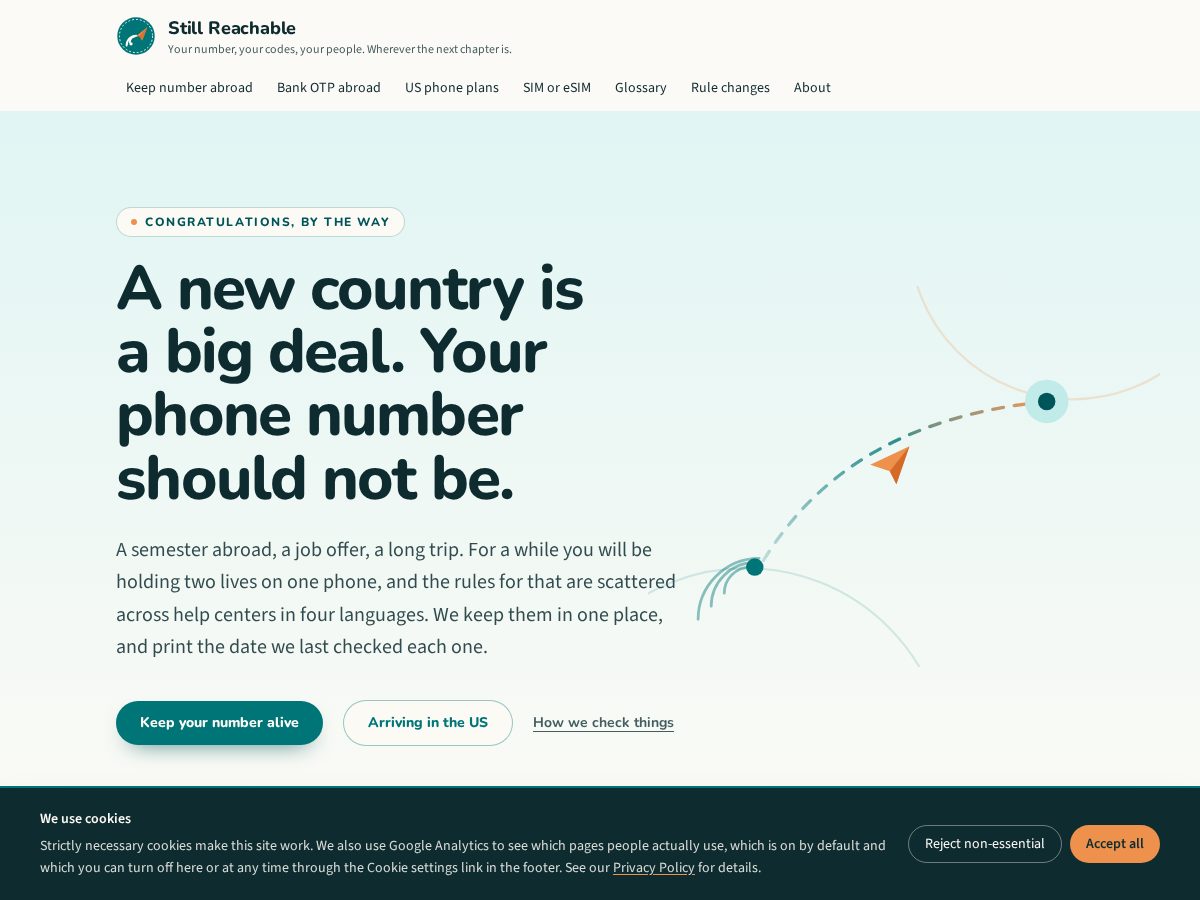 Landing-page snapshot of stillreachable.com