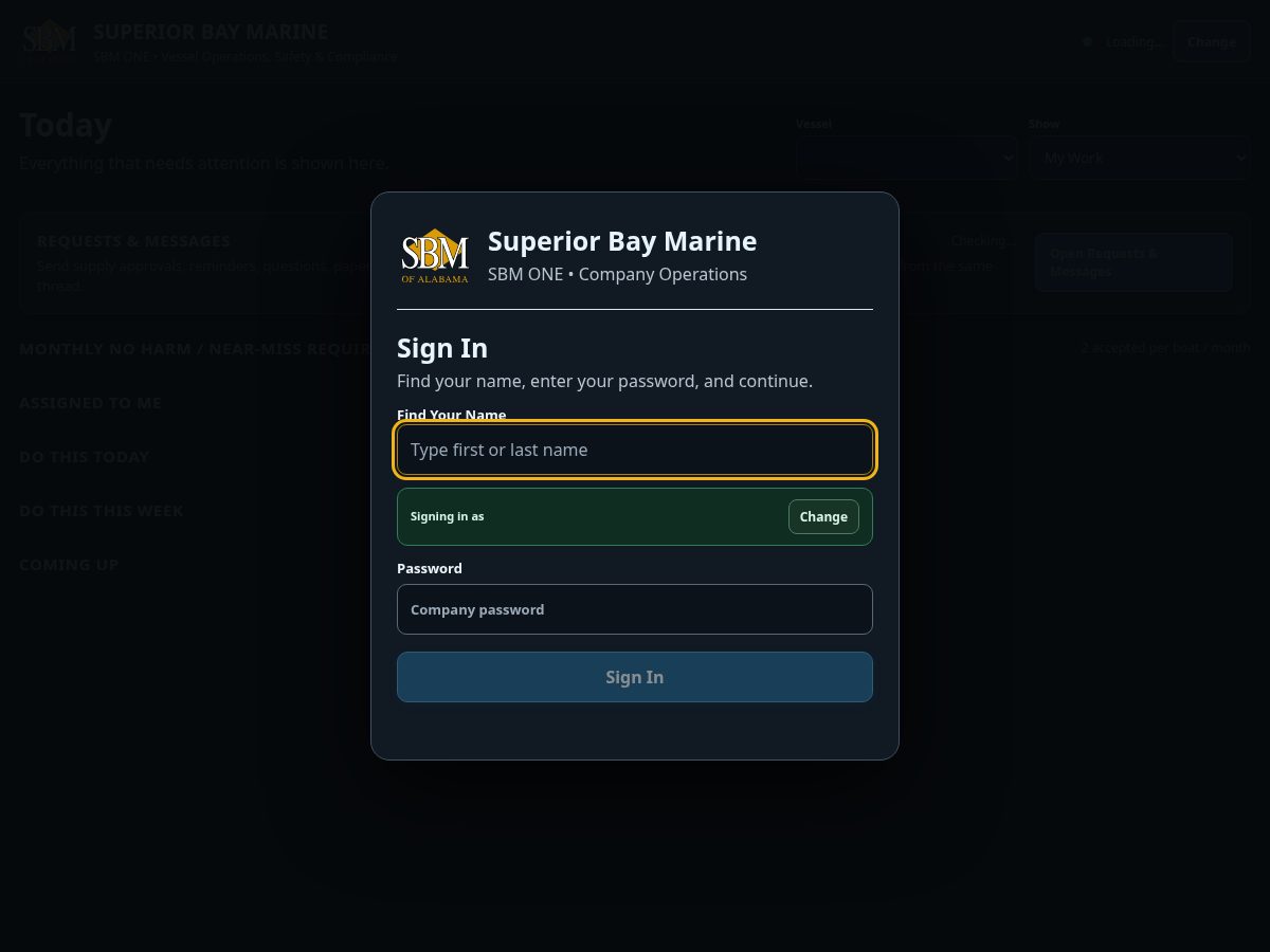 Landing-page snapshot of superiorbaymarine.com