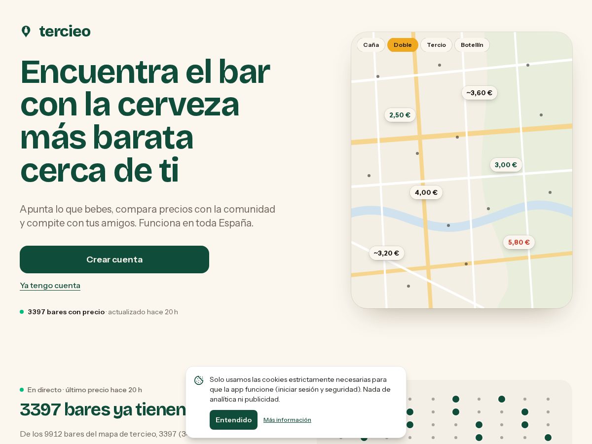 Landing-page snapshot of tercieo.com
