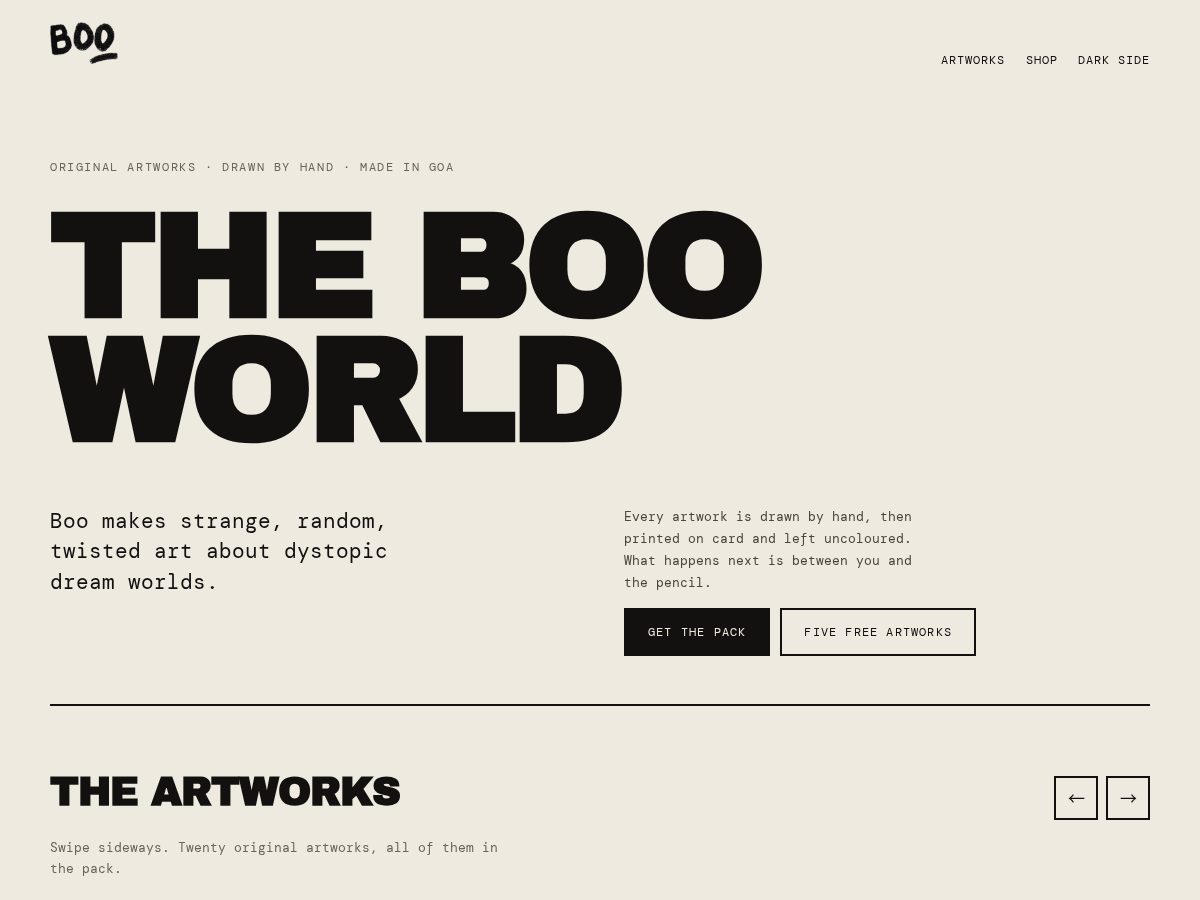 Landing-page snapshot of thebooworld.com